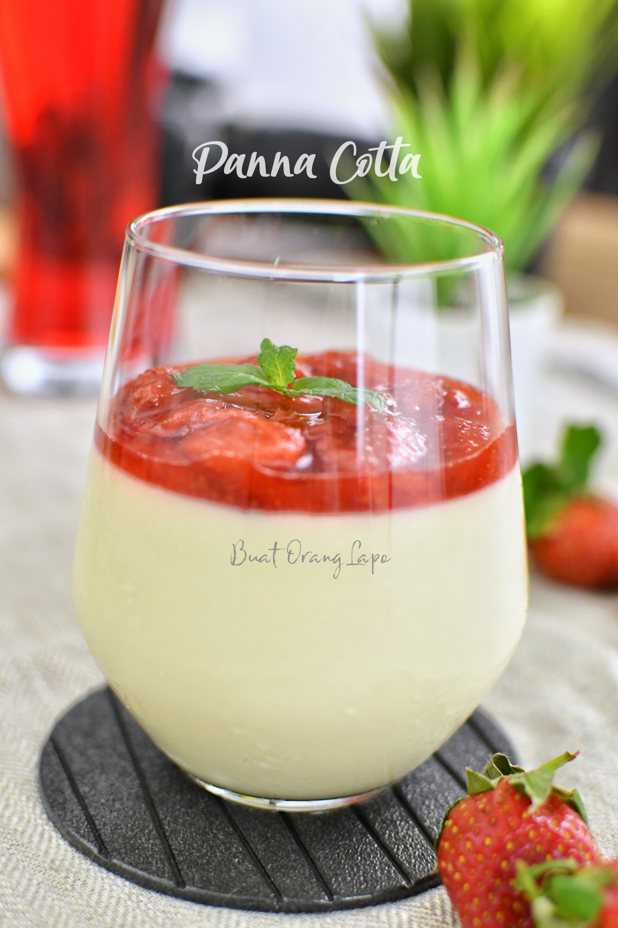 Panna Cotta Strawberry Sedap Dan Lembut - Buat Orang Lapo